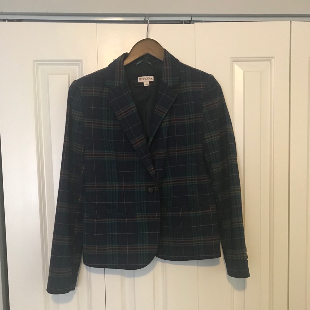 Merona plaid blazer size 8